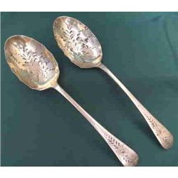 Serving Spoons. (2) Stainless Nickel #2031636