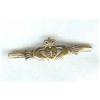 Image 1 : Claddagh Pin Irish with diamond. c1950 9ct. #2031711