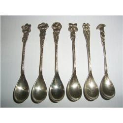 6 Dutch silver flower tea-spoons #2031728