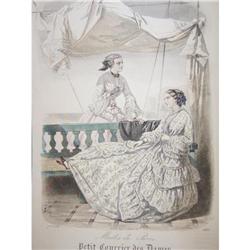 Antique hand colored  fashion print #2031738