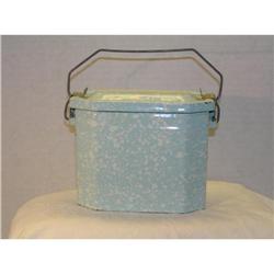 Vintage Aqua Color Enamel Lunchbox  #2031997