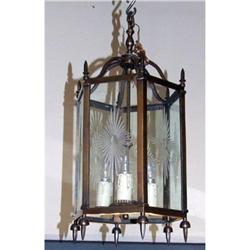 Fine  bronze Lantern cut crystal  3 lights  #2032194