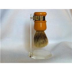 Butterscotch Bakelite Shaving Brush and Stand #2032257