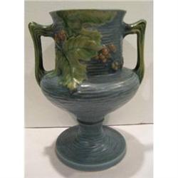 Roseville Blue Bushberry Footed Vase #2055058