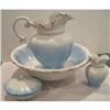 Image 1 : Blue and White Complete Pitcher Bowl Wash Set #2055076
