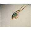 Image 1 : Estate 14K YG Gold Emerald Diamond Pendant #2055221