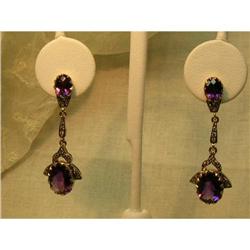 Handmade 18K Gold/Silver Amethyst Victorian #2055302