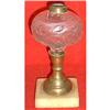 Image 1 : 1860s PERIWINKLE EAPG OIL LAMP WITH BRASS  #2055307