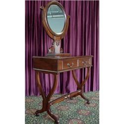 ANTIQUE LADIES DRESSER VANITY W MIRROR #2055453