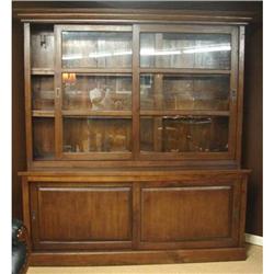 HUGE ANTIQUE LIBRARY LAWYER WALNUT BOOKCASE #2055455
