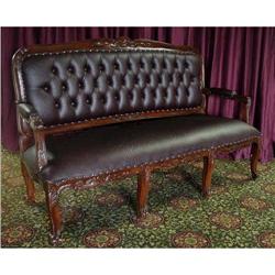 ANTIQUE FRENCH VICTORIAN STYLE CLUB SOFA SETTEE#2055463