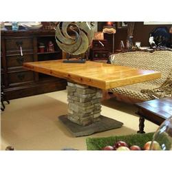 ANTIQUE STONE RUSTIC PRIMITIVE DINING TABLE #2055468