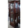 Image 1 : CHERRY CURIO CABINET DISPLAY CASE GLASS SHELVES#2055479