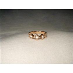 Estate 14K Pink Rose Gold Diamond Flower Ring #2062516