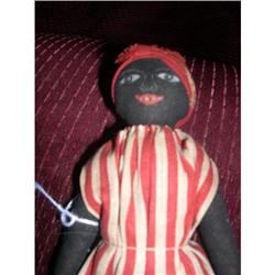 8" Black Cloth Doll Painted Features #2075387