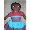 Image 1 : 10" Black Cloth Doll W/ Stitched Features Great#2012916