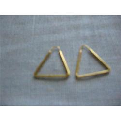 14K. Gold Earings Art deco rectangular! #2012932