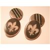 Image 1 : ART DECO 3  ENAMLED FLEUR DE LYS CULFF LINKS #2013016