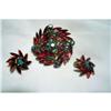 Image 1 : Vintage Austrian Crystal Red Brooch Set #2013103