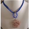 Image 1 : Blue Glass Bead~Shell Flower Pendant  Necklace #2013112
