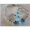 Image 1 : Sterling silver lampwork bead bracelet/earrings#2013138