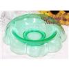 Image 1 : Vintage Console Bowl in Green Vaseline Glass  #2013146