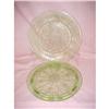 Image 1 : Green Depression Cake Platter and Sandwich #2013351