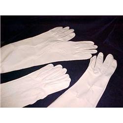 Vintage White Gloves - 3 Pair #2013378