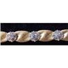 Image 1 : Trifari 14K brushed gold rhinestone bracelet #2013656