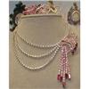 Image 1 : RHINESTONE Necklace ASYMMETRICAL Pink - VINTAGE#2013964