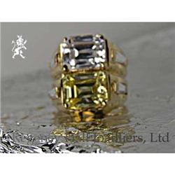 RHJ Dbl Ring w/ White & Canary Cubic Zirconium #2027457