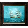 Image 1 : ORIG OIL PAINTING OF 2 LG RACING CLIPPER SHIPS #2027906