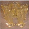 Image 1 : Pyramid YELLOW Glass Tumblers -5- VINTAGE #2028032