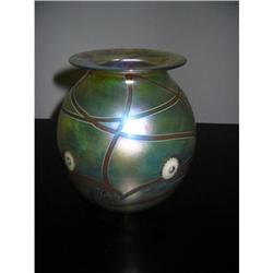 Iridescent mouthblown glass artist signed! #2028236