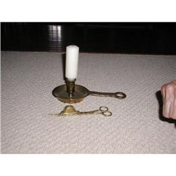 Rare Brass Chamberstick &Wick Trimer #2028255