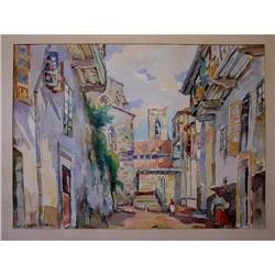 Watercolor "View of Betanz" by Seijo Rubio #2044472