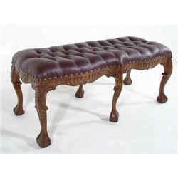 VICTORIAN TUFTED PARLOR OTTOMAN BENCH SETTEE #2044761