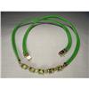 Image 1 : 14K 10K Gold Diamond Peridot Leather Choker #2061415