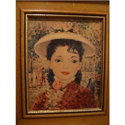 Italian textured portrait lithograph on board! #2061530