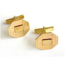 Modernist Octagonal 14Kt Gold Cufflinks #2061560