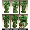 Image 1 : CZECH SCHLEVOGT MALACHITE color GLASS VASE #2073786