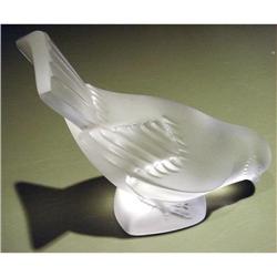 Lalique Art Glass Sparrow, HARDI, Head Down #2074046