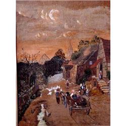 European village scene oil PAINTING academic #2074500