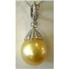 Image 1 : Golden Pearl & Diamond Pendant #2074564
