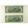 Image 2 : 2-1976 $2 FRN'S CONSECUTIVE SERIAL NUMBERS CRISP