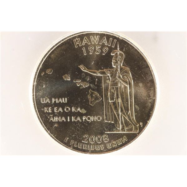 2008-P HAWAII QUARTER ICG MS67