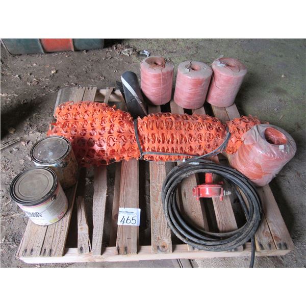 4 Bales Twine, Propane Regulator & Hose, Snowfence, 2 Cans Paint.