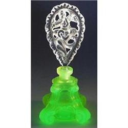 CZECH VASELINE GLASS PERFUME BOTTLE CHERUBS #2025076