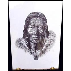 ORIGINAL SIGNED LITHO/ETCHING NATIVE MAORI 10C #2025107