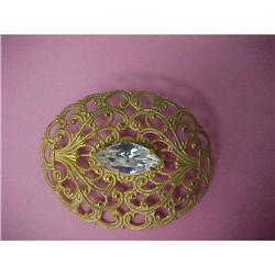 Miriam Haskell Gold Filigree Brooch With Egg #2025576